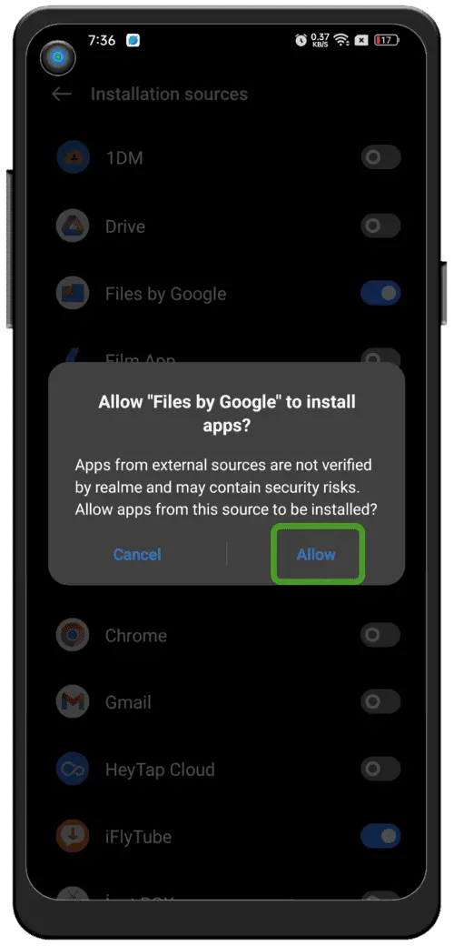 Android security warning: 'File might be harmful' dialog with 'Download anyway' highlighted
